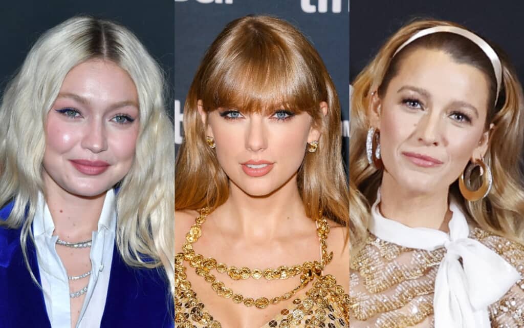 左からジジ・ハディッド、テイラー・スウィフト、ブレイク・ライブリー Photo: Erik Pendzich/Shutterstock, George Pimentel/Shutterstock, John Angelillo/UPI/Shutterstock